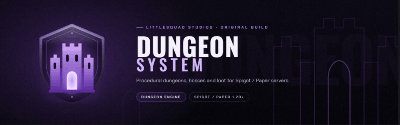 DungeonEngine banner — a Minecraft dungeon system